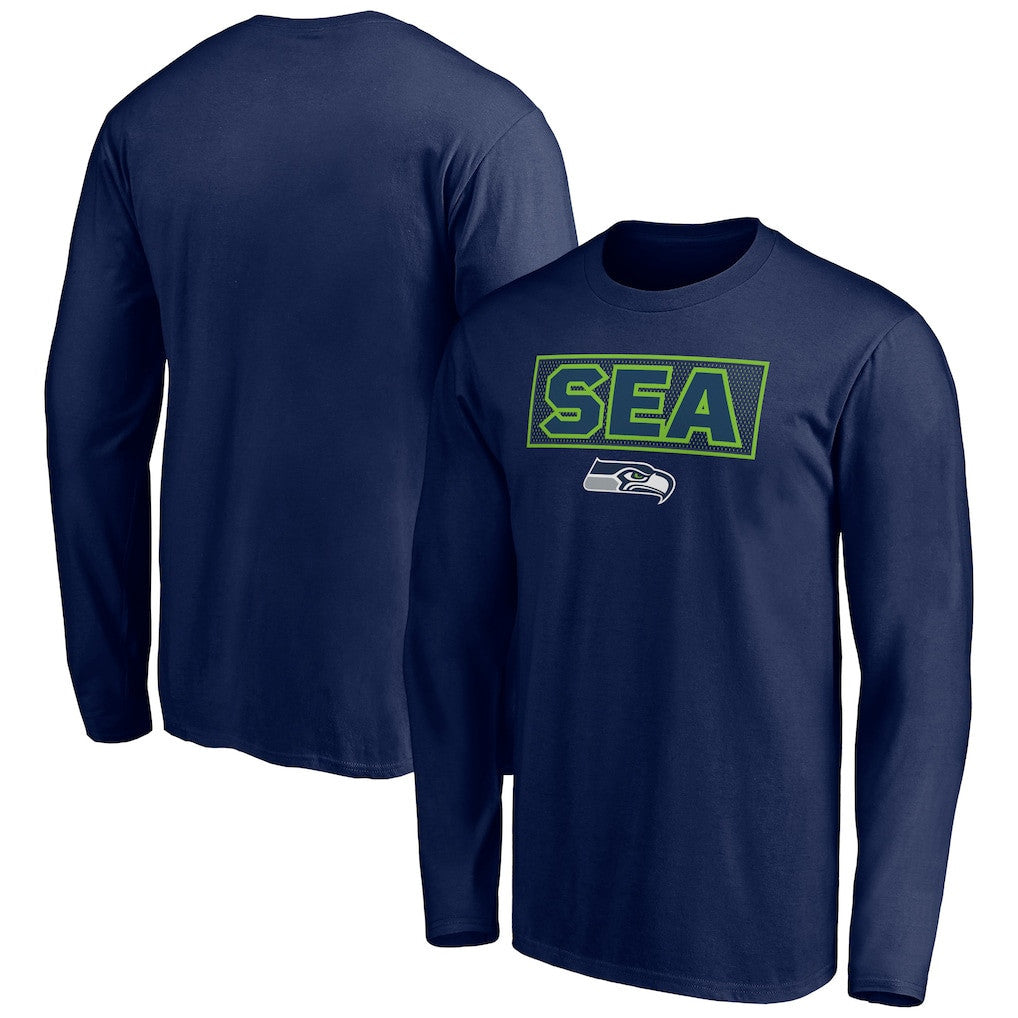 Seattle Seahawks Squad Throwbacks Long Sleeve T-Shirt - Navy
