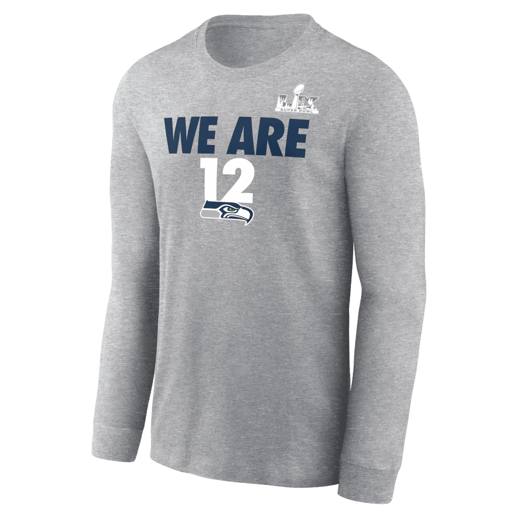 Seattle Seahawks Super Bowl LX Fast As Fast Gets Long Sleeve T-Shirt - Heather Gray