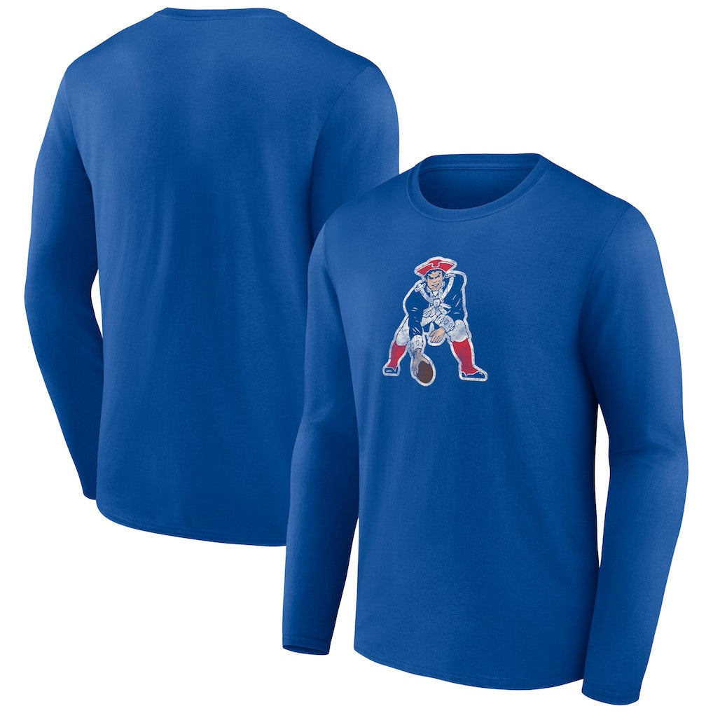 New England Patriots Throwback Long Sleeve T-Shirt - Royal