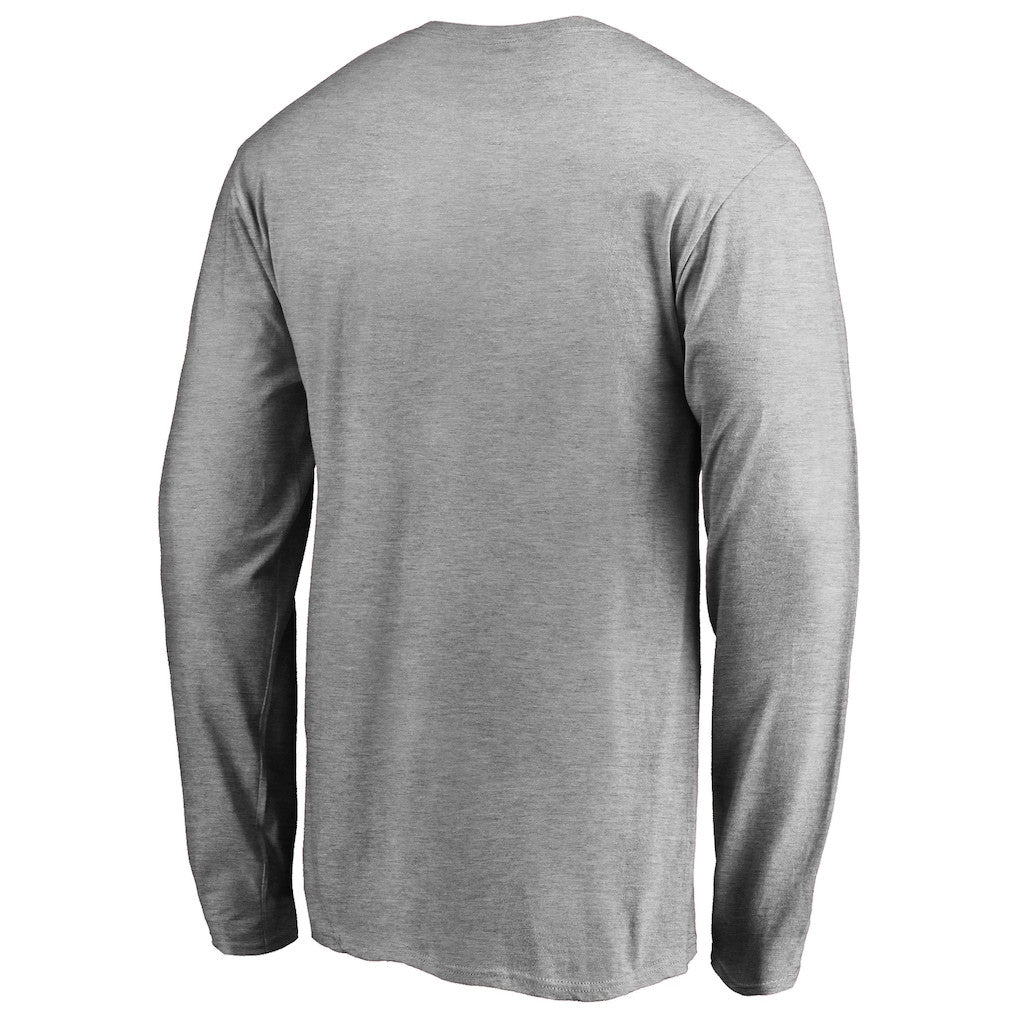 New England Patriots Iconic Collection On Side Stripe Long Sleeve T-Shirt - Ash