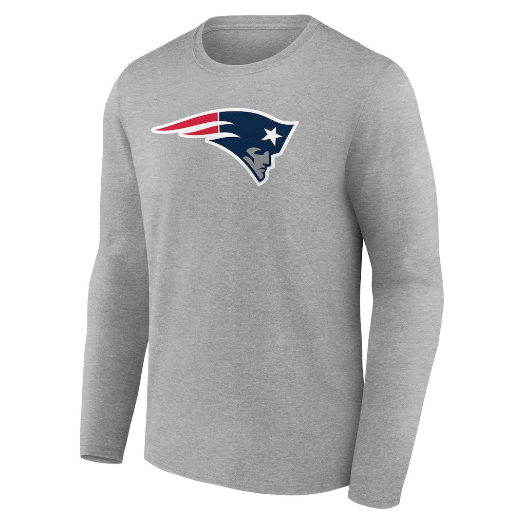 New England Patriots Primary Team Logo Long Sleeve T-Shirt - Heather Gray
