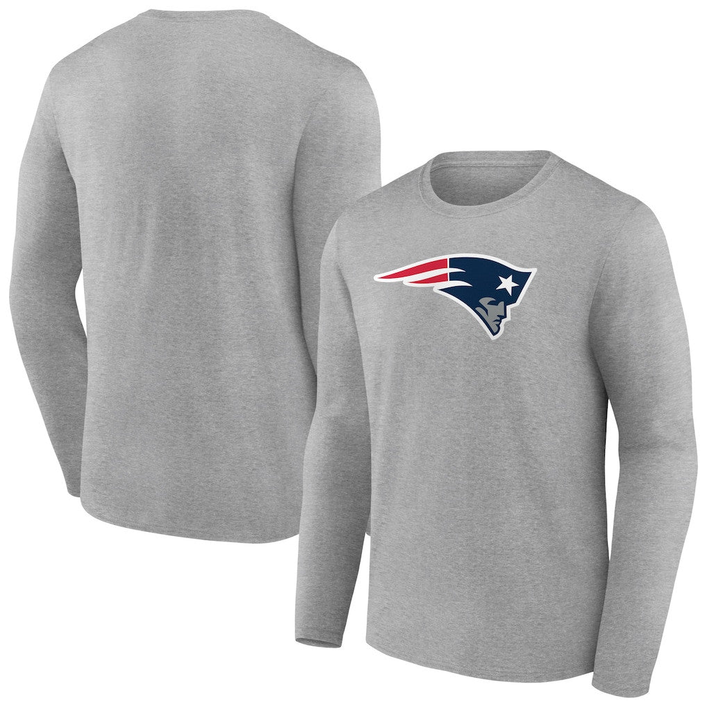 New England Patriots Primary Team Logo Long Sleeve T-Shirt - Heather Gray