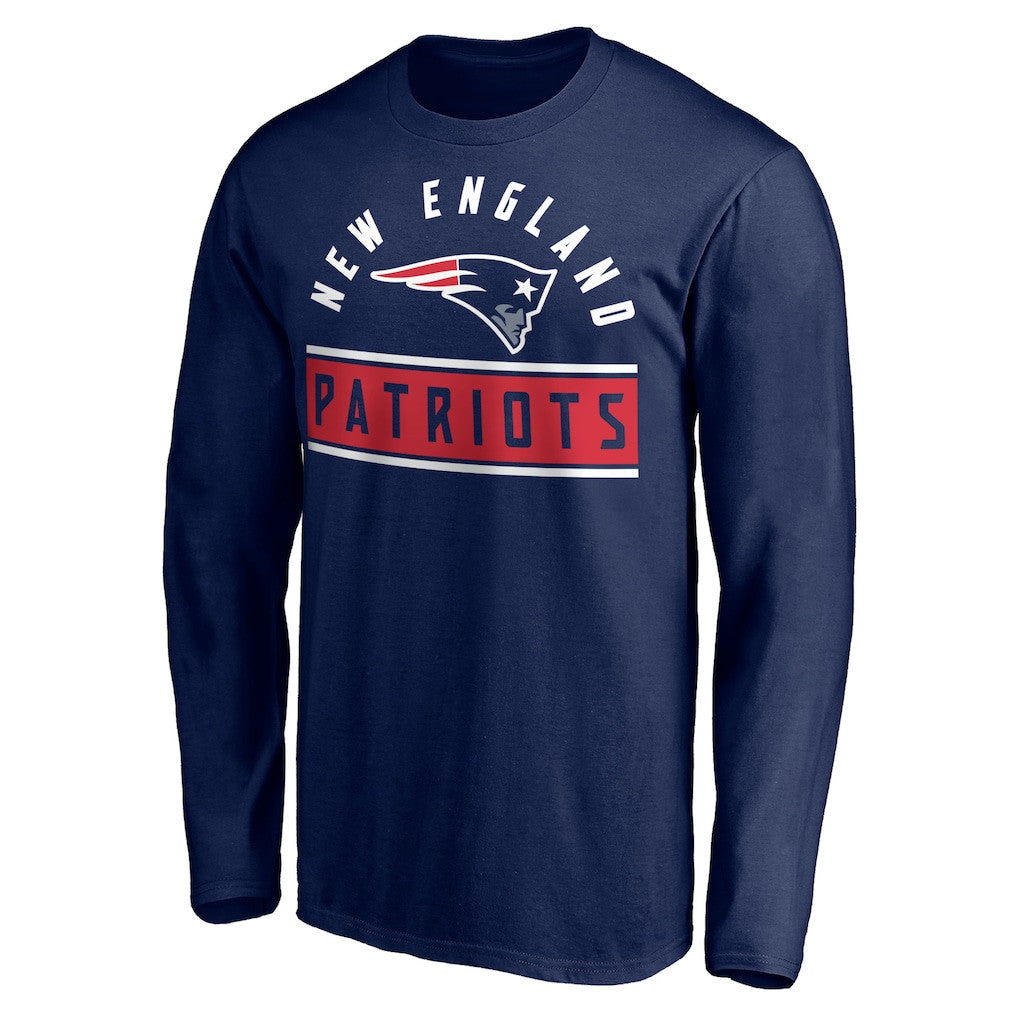 New England Patriots Team Arch Knockout Long Sleeve T-Shirt - Navy