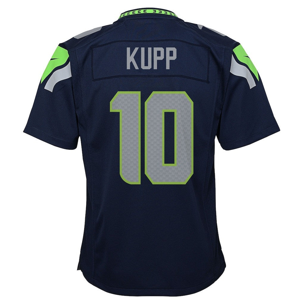 Cooper Kupp 10 Seattle Seahawks Super Bowl LX Fan-Favorite Icon YOUTH Game Jersey– Navy