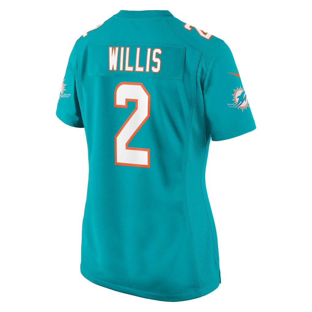 Malik Willis 2 Miami Dolphins Women's Game Jersey - Aqua