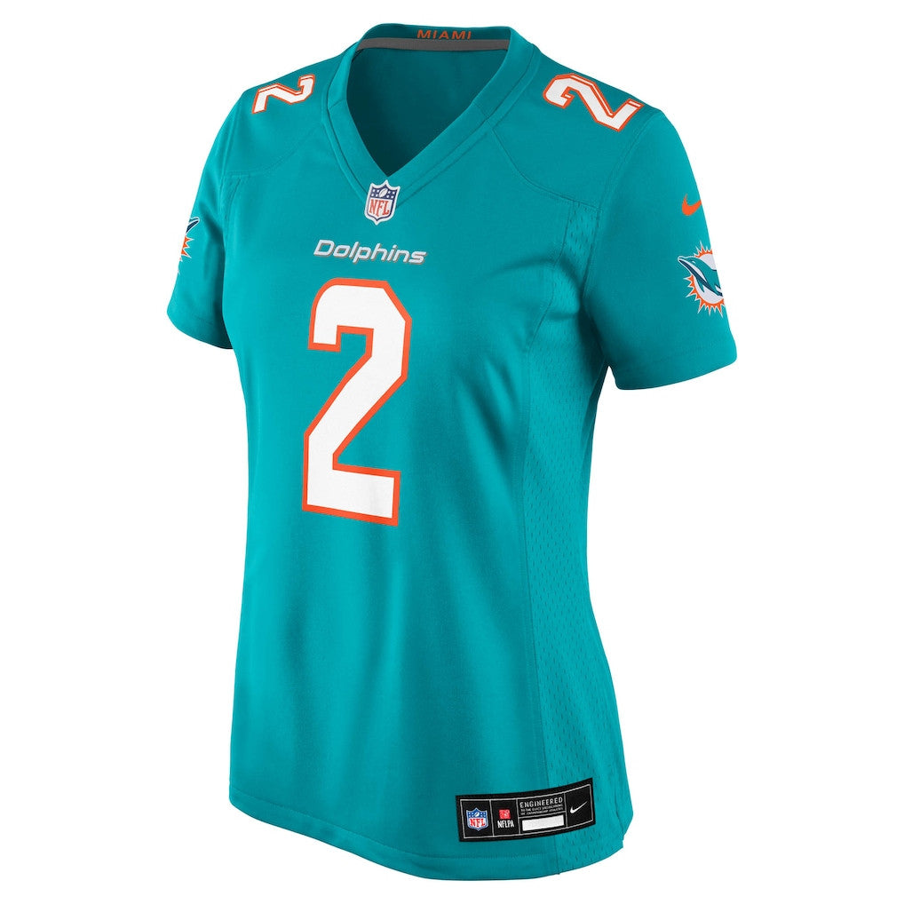 Malik Willis 2 Miami Dolphins Women's Game Jersey - Aqua