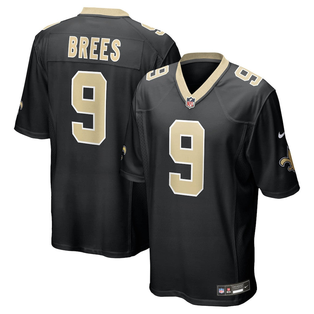 Drew Brees 9 New Orleans Saints Team Game Men Jersey - Black
