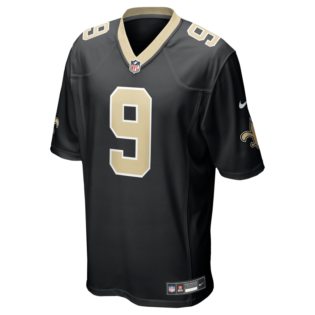 Drew Brees 9 New Orleans Saints Team Game Men Jersey - Black