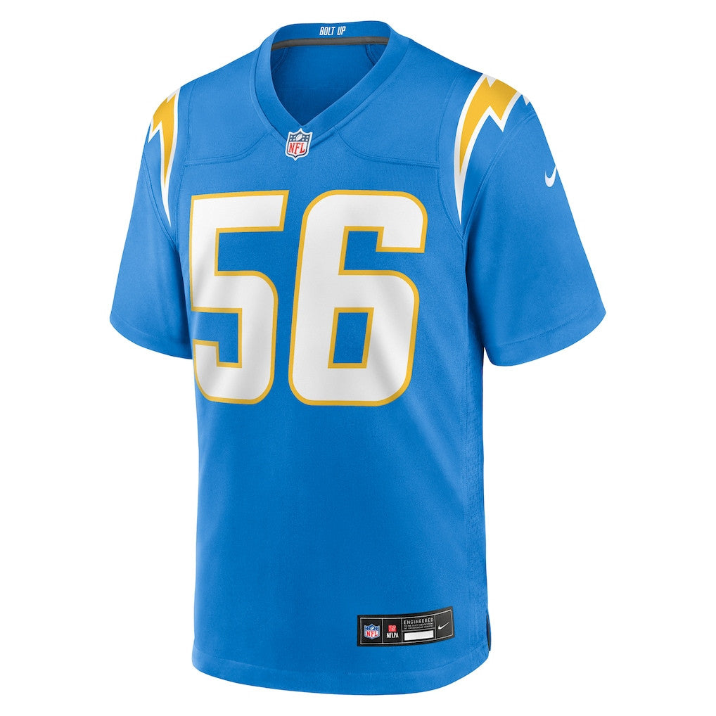 Kanai Mauga 56 Los Angeles Chargers Team Game Men Jersey - Powder Blue