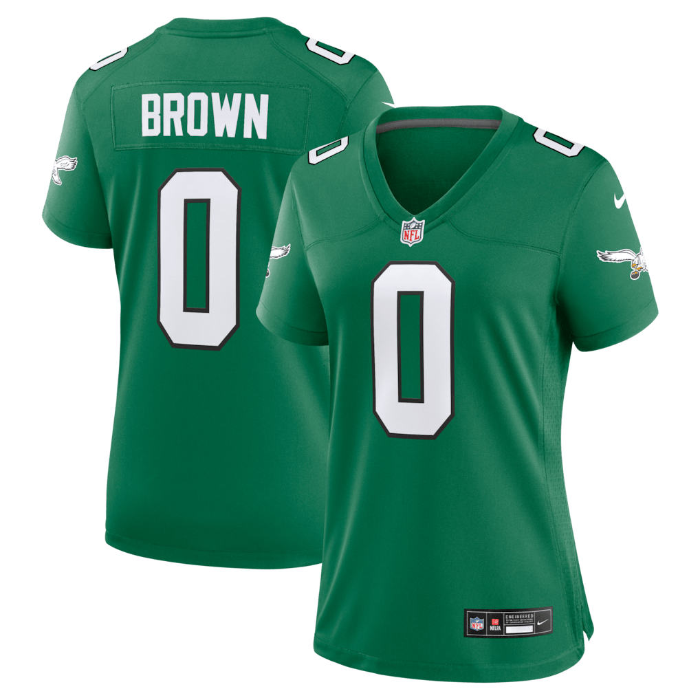 Marquise Brown 0 Philadelphia Eagles Women's Alternate Game Jersey - Kelly Green