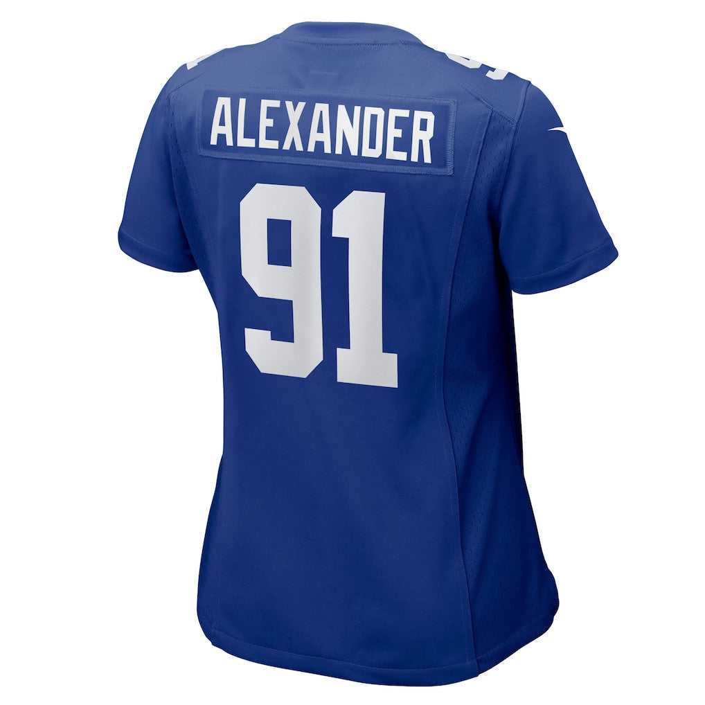 Darius Alexander 91 New York Giants Women's Team Game Jersey - Royal