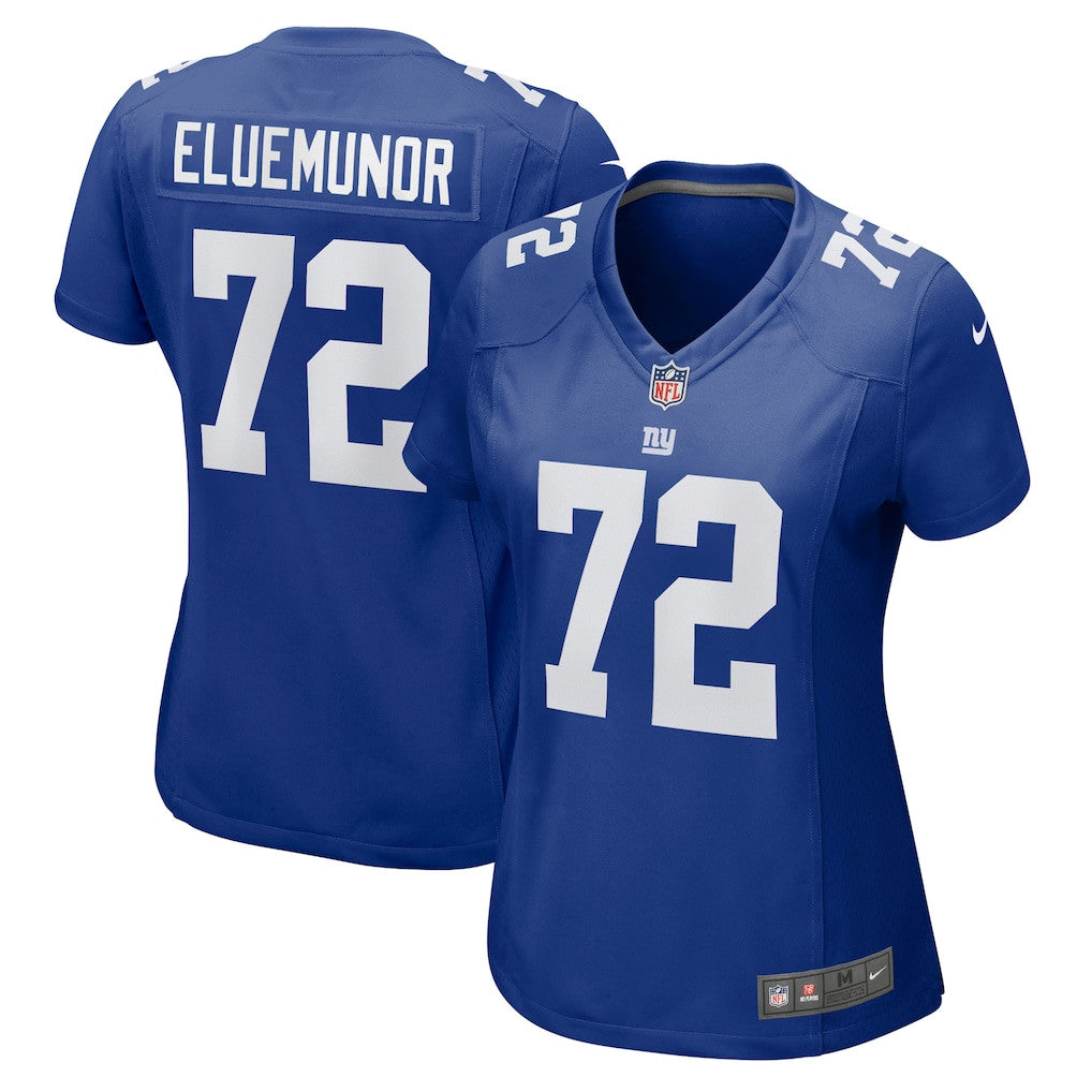 Jermaine Eluemunor 72 New York Giants Women's Team Game Jersey - Royal