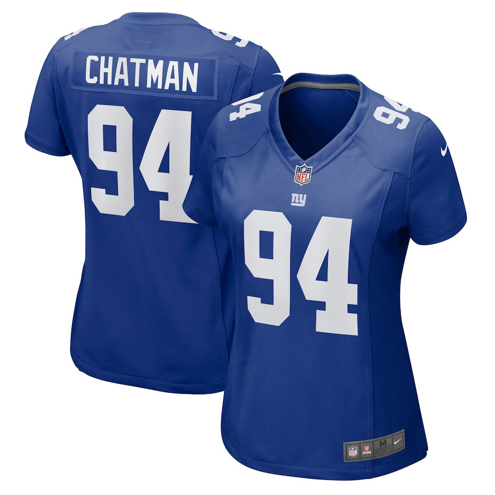 Elijah Chatman 94 New York Giants Women's Team Game Jersey - Royal