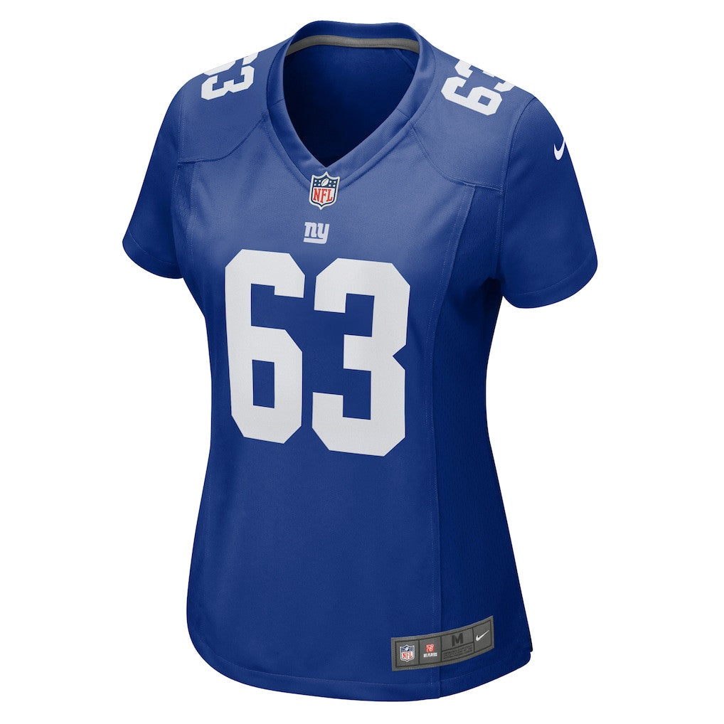 Jake Kubas 63 New York Giants Women's Team Game Jersey - Royal