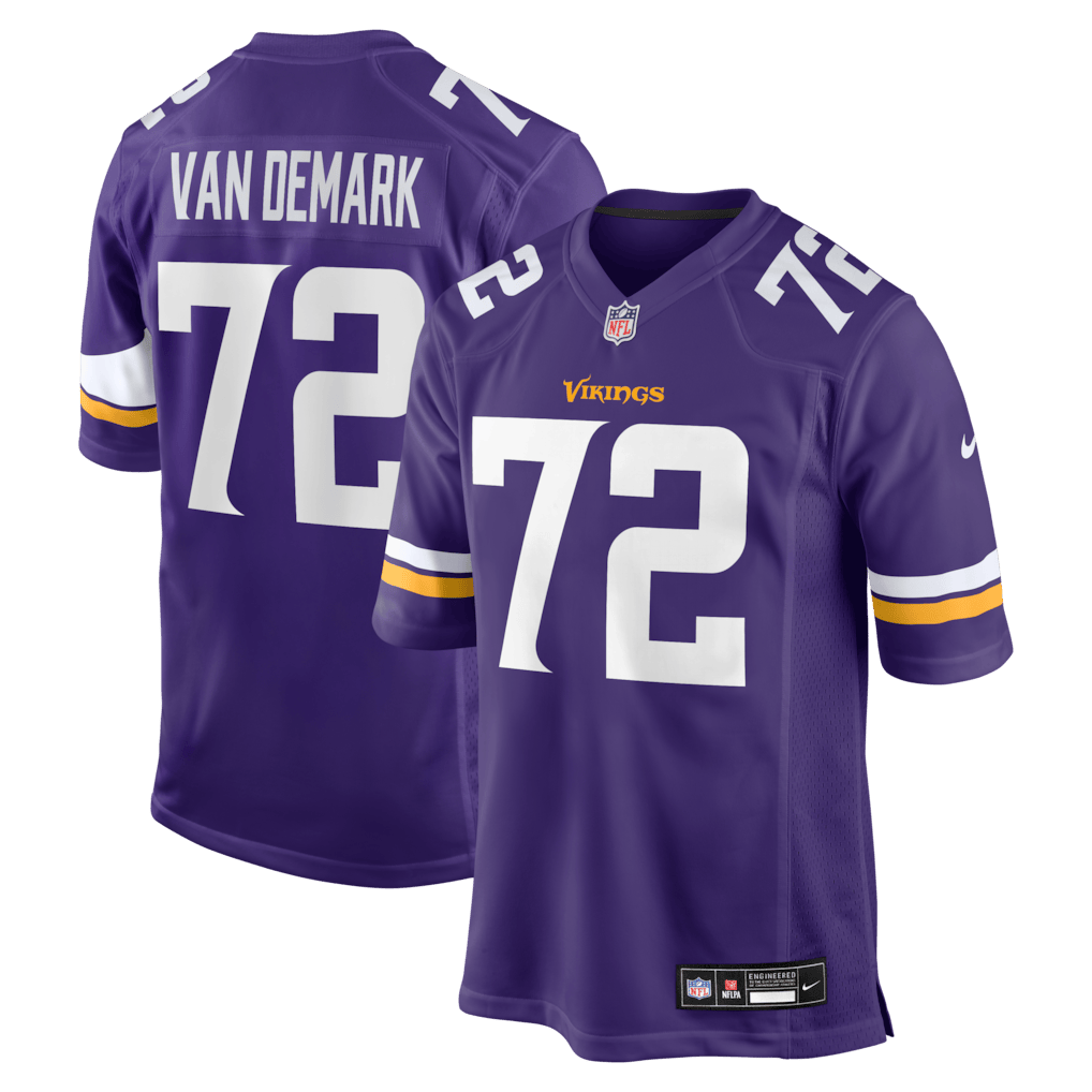 Ryan Van Demark 72 Minnesota Vikings Team Game Men Jersey - Purple