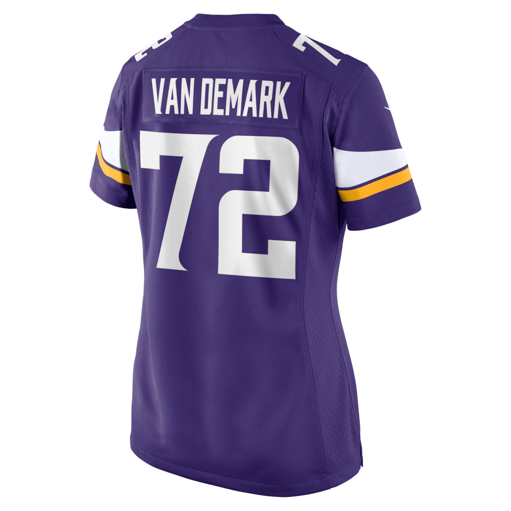 Ryan Van Demark 72 Minnesota Vikings Women's Team Game Jersey - Purple