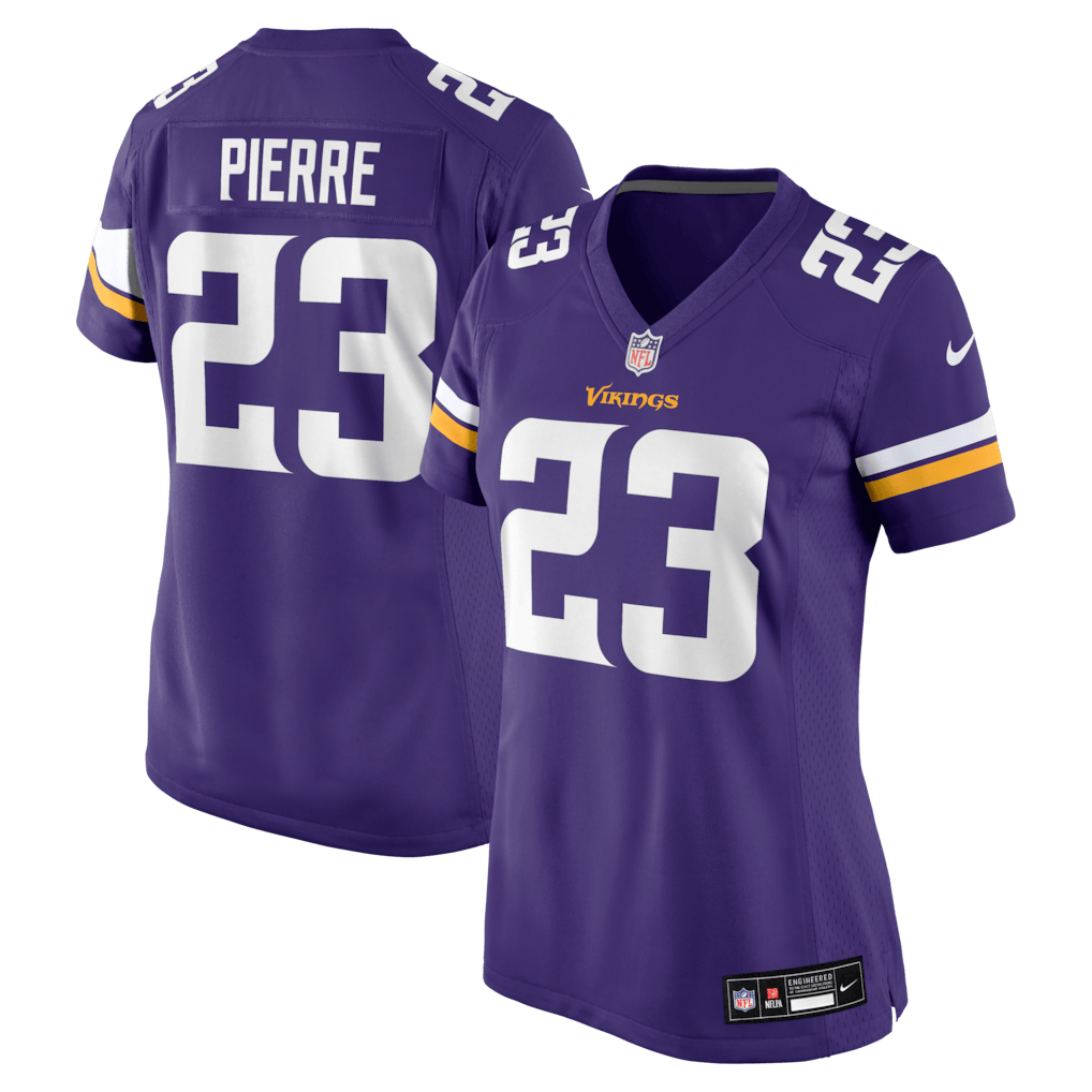 James Pierre 23 Minnesota Vikings Women's Team Game Jersey - Purple