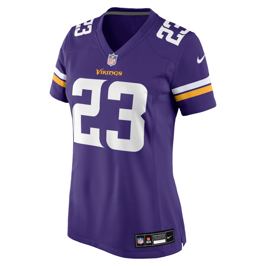 James Pierre 23 Minnesota Vikings Women's Team Game Jersey - Purple