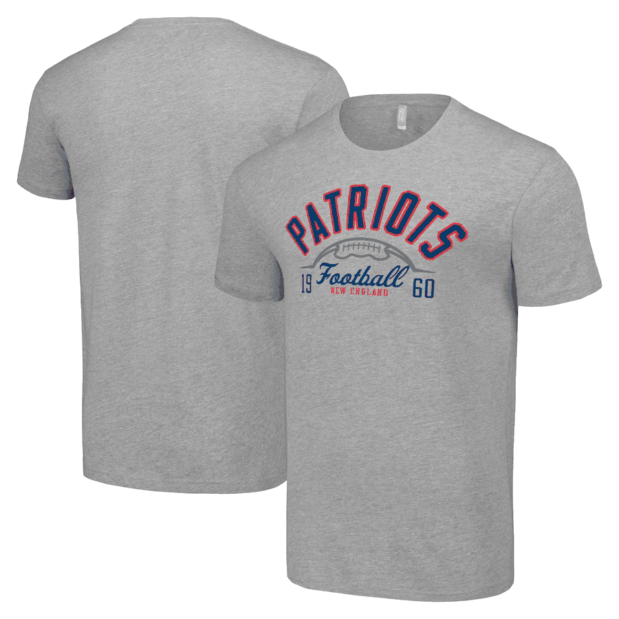 New England Patriots T-shirt – Est. Year Heritage Football Print - Heather Grey