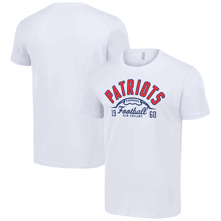 New England Patriots T-shirt – Est. Year Heritage Football Print - White