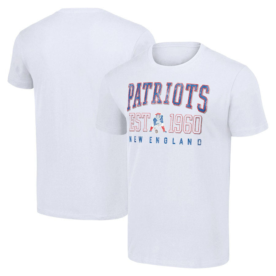 New England Patriots Distressed Logo White Established T-Shirt