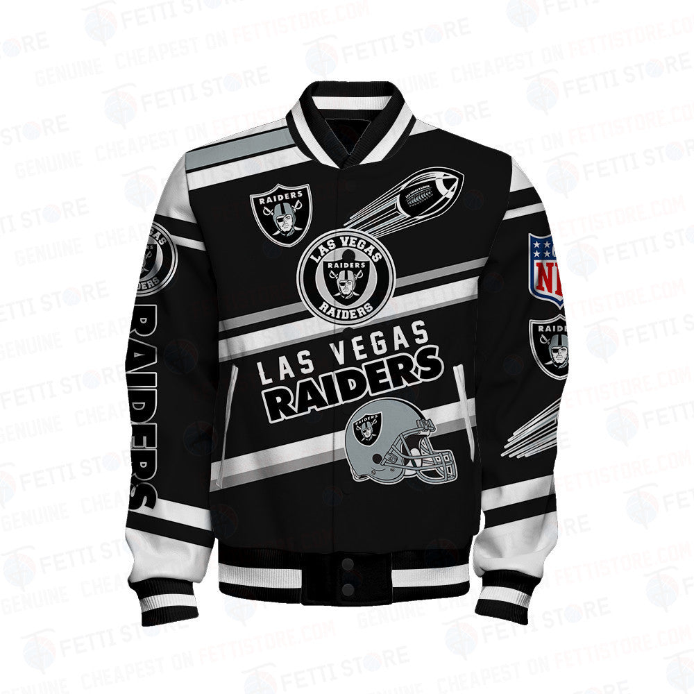 Las Vegas Raiders American Football League Pattern Varsity Jacket - All-Over-Printed Jacket