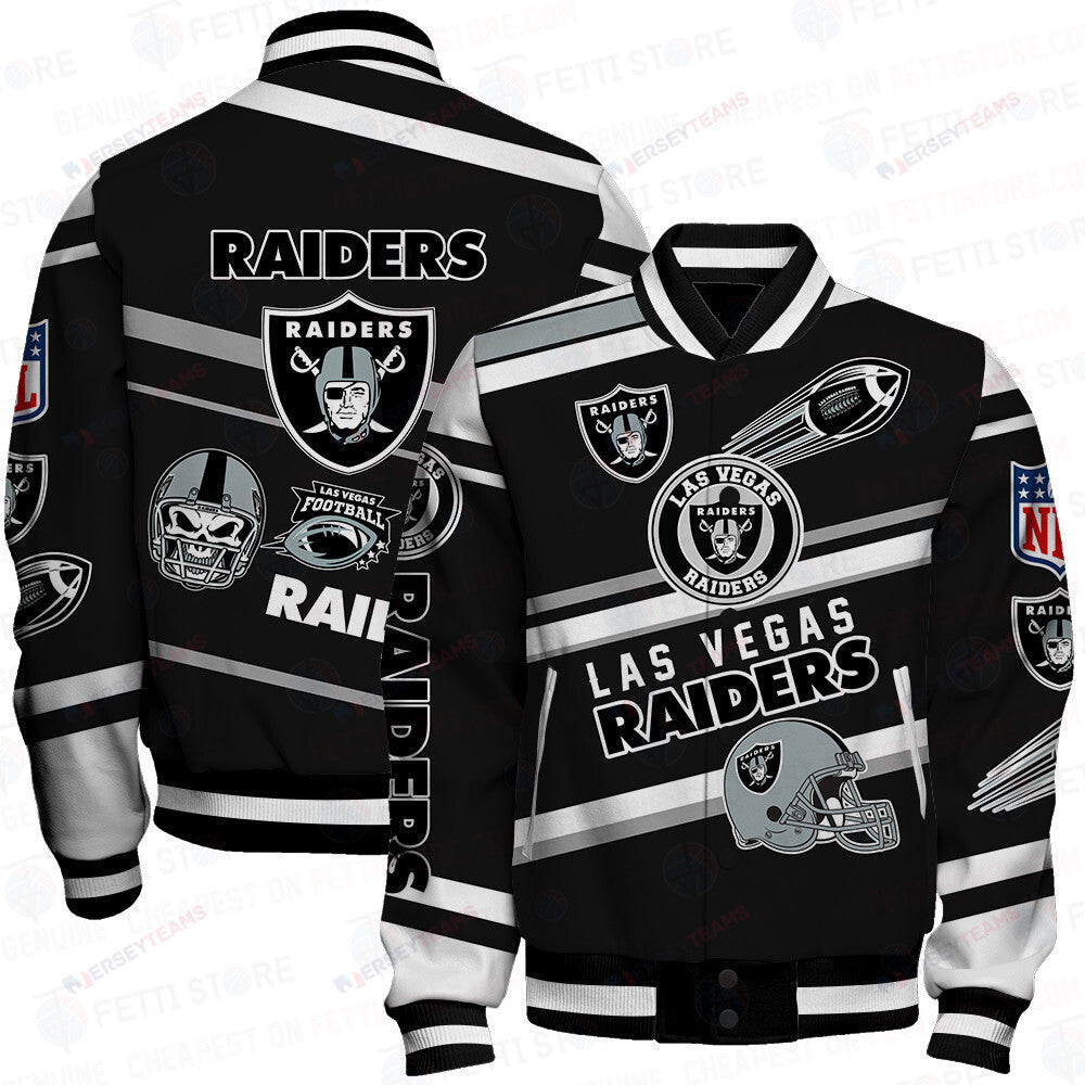 Las Vegas Raiders American Football League Pattern Varsity Jacket - All-Over-Printed Jacket
