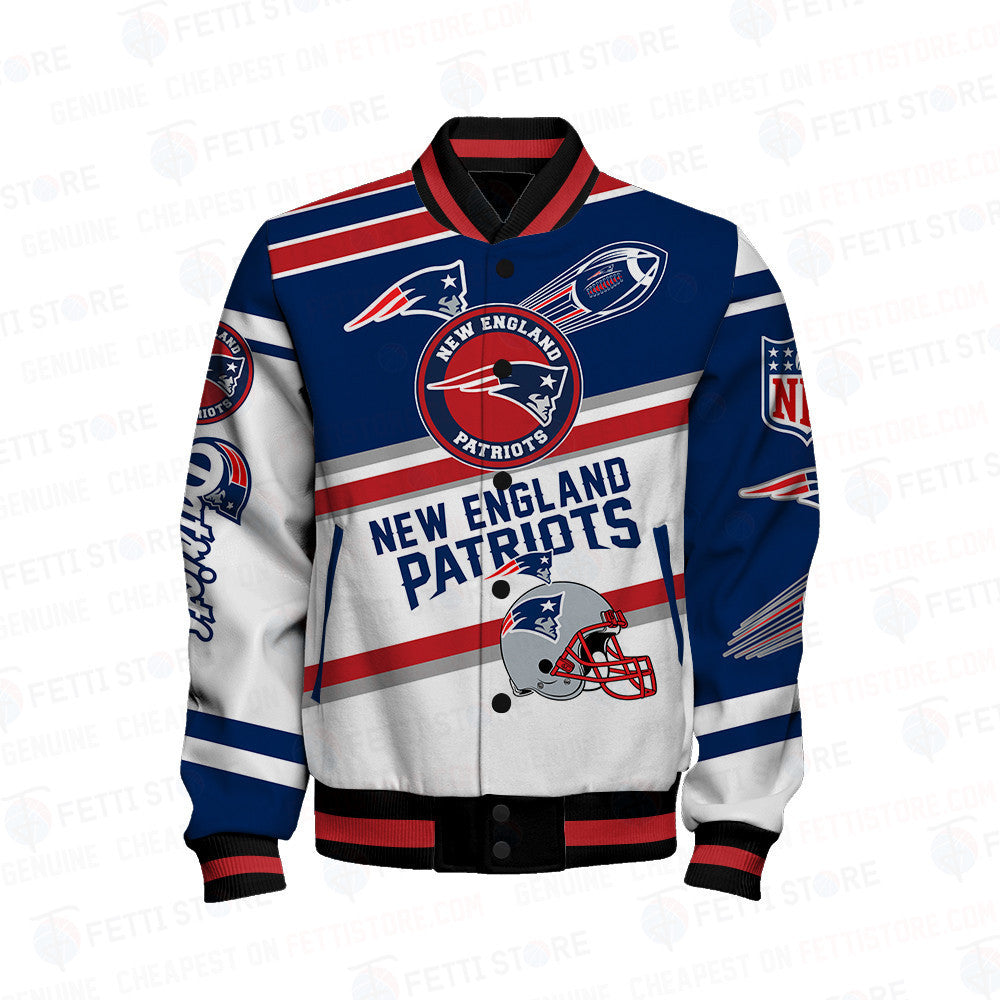 New England Patriots American Football League Pattern Varsity Jacket - All-Over-Printed Jacket