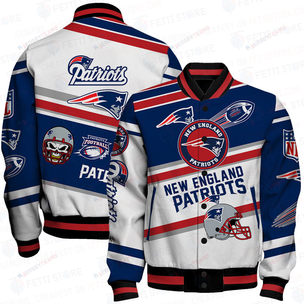 New England Patriots American Football League Pattern Varsity Jacket - All-Over-Printed Jacket