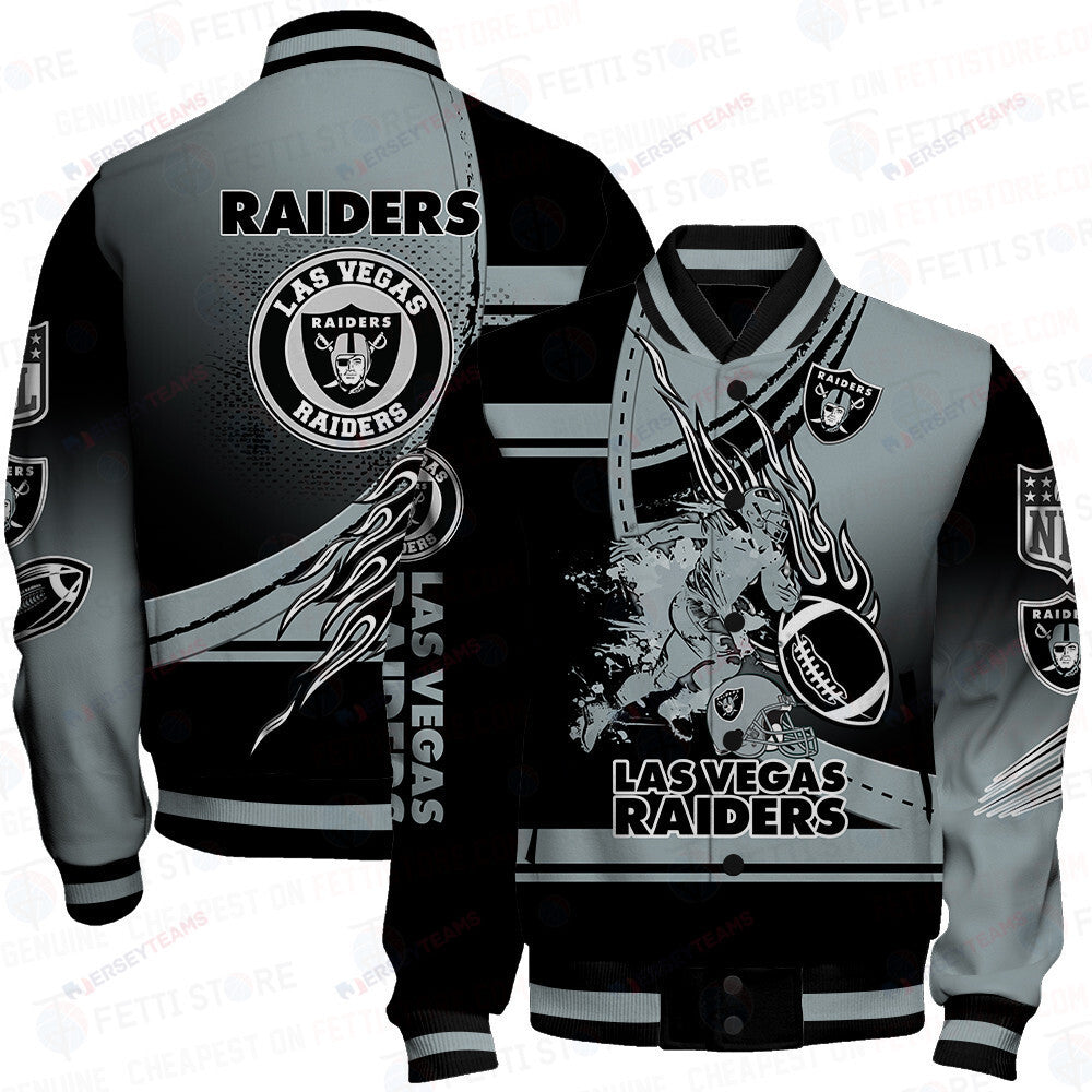 Las Vegas Raiders American Football League Pattern Varsity Jacket SH1 V3 - All-Over-Printed Jacket
