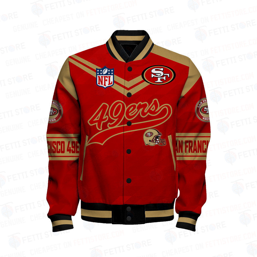 San Francisco 49ers American Football League Pattern Varsity Jacket SH1 V2 - All-Over-Printed Jacket