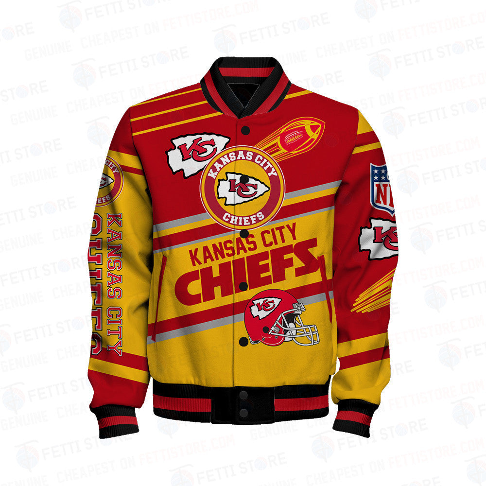 Kansas City Chiefs American Football League Pattern Varsity Jacket - All-Over-Printed Jacket