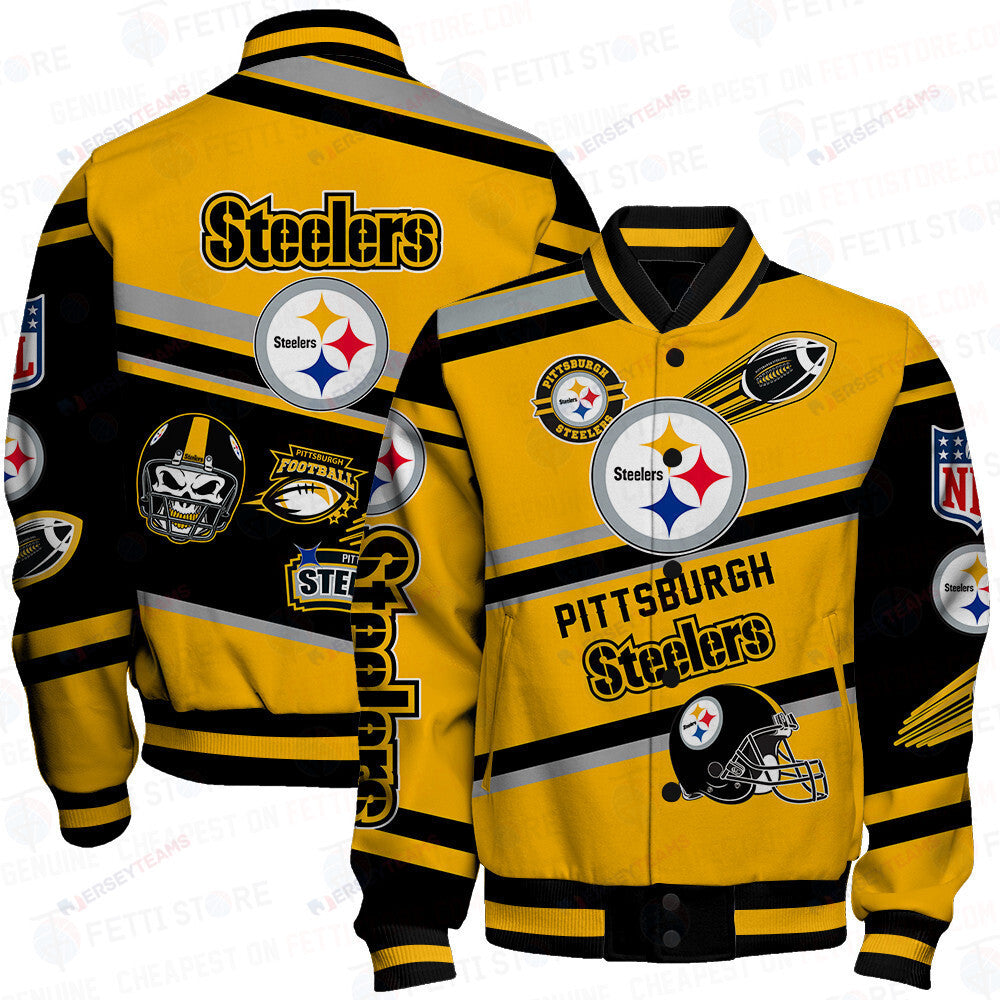 Pittsburgh Steelers American Football League Pattern Varsity Jacket - All-Over-Printed Jacket