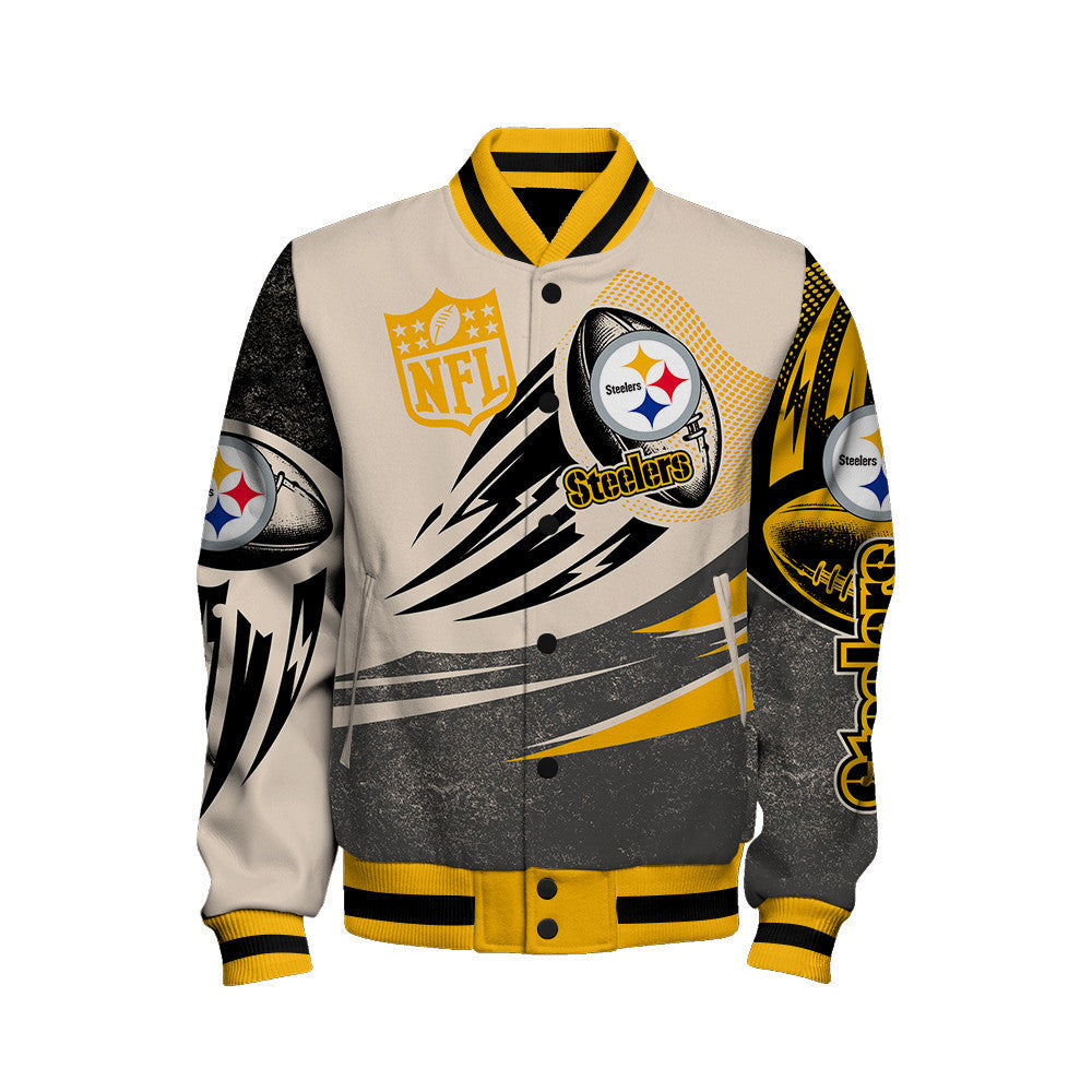 Pittsburgh Steelers - National Football League Customized AOP Varsity Jacket V10 - All-Over-Printed Jacket