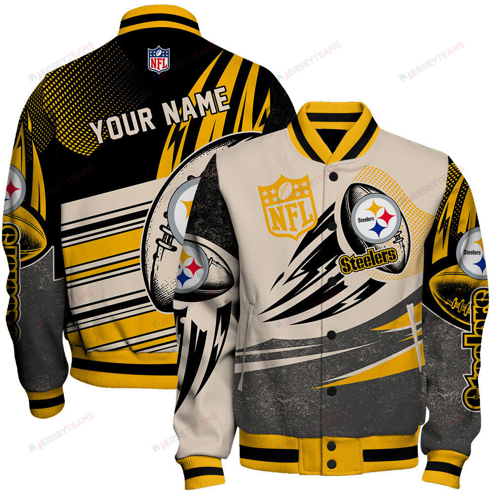 Pittsburgh Steelers - National Football League Customized AOP Varsity Jacket V10 - All-Over-Printed Jacket