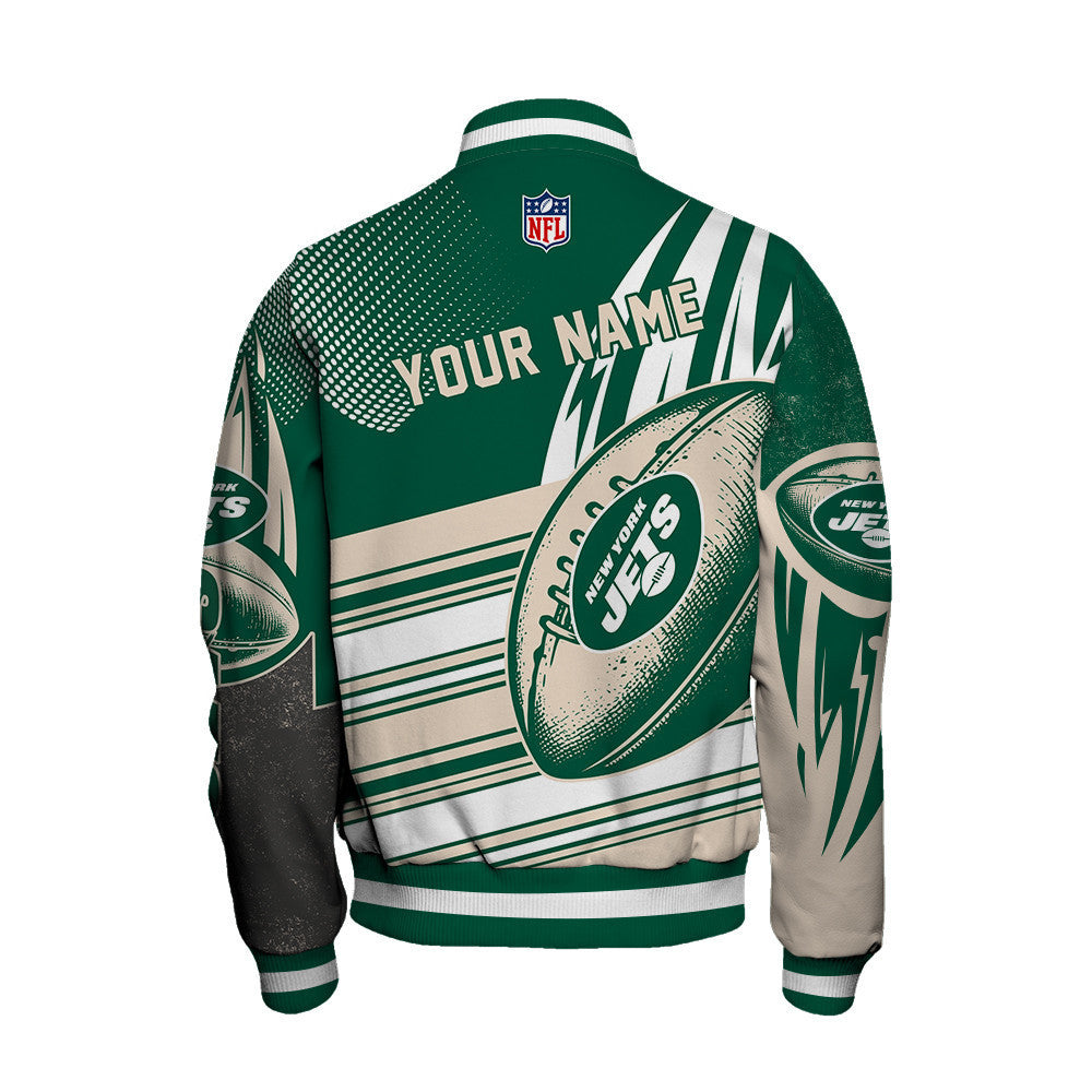 New York Jets - National Football League Customized AOP Varsity Jacket V10 - All-Over-Printed Jacket