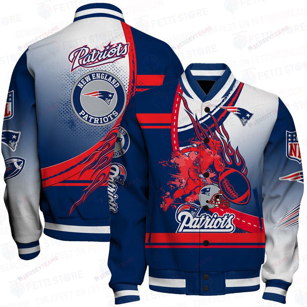 New England Patriots American Football League Pattern Varsity Jacket SH1 V3 - All-Over-Printed Jacket