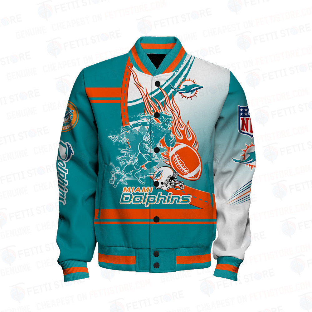 Miami Dolphins American Football League Pattern Varsity Jacket SH1 V3 - All-Over-Printed Jacket