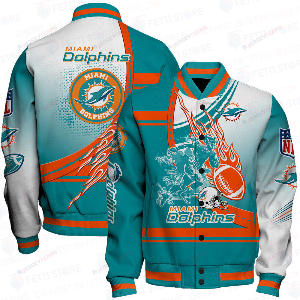 Miami Dolphins American Football League Pattern Varsity Jacket SH1 V3 - All-Over-Printed Jacket