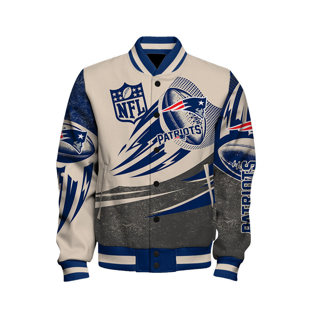 New England Patriots - National Football League Customized AOP Varsity Jacket V10 - All-Over-Printed Jacket