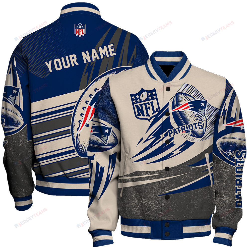 New England Patriots - National Football League Customized AOP Varsity Jacket V10 - All-Over-Printed Jacket