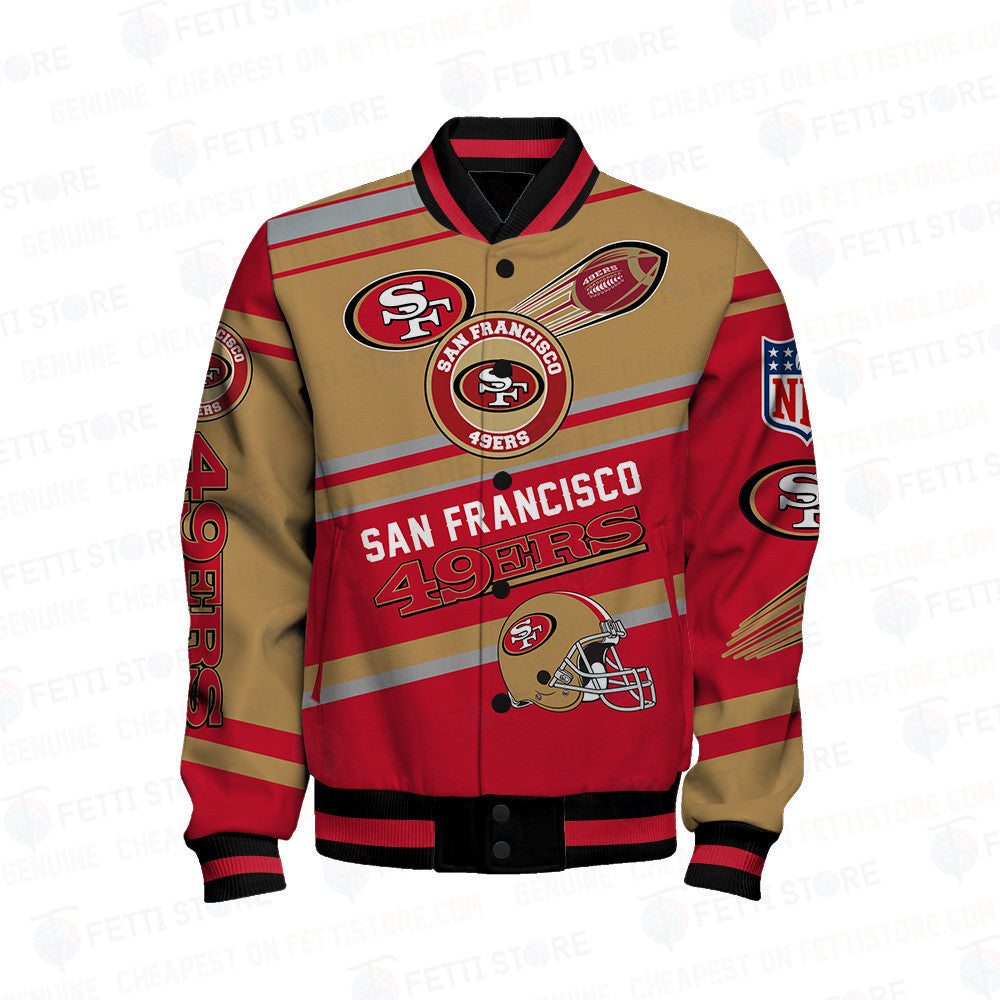 San Francisco 49ers American Football League Pattern Varsity Jacket - All-Over-Printed Jacket