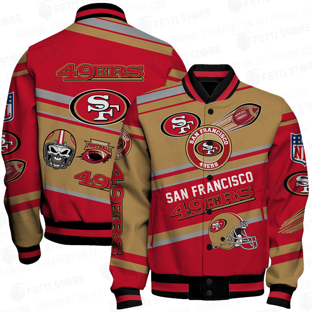 San Francisco 49ers American Football League Pattern Varsity Jacket - All-Over-Printed Jacket