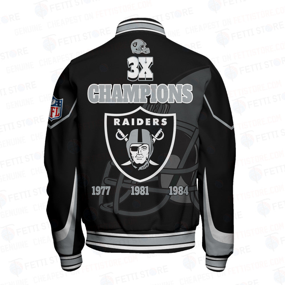Las Vegas Raiders 3X Super Bowl Champions Varsity Jacket - All-Over-Printed Jacket