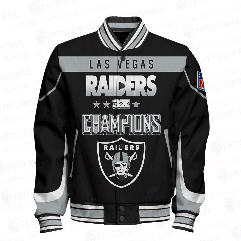 Las Vegas Raiders 3X Super Bowl Champions Varsity Jacket - All-Over-Printed Jacket