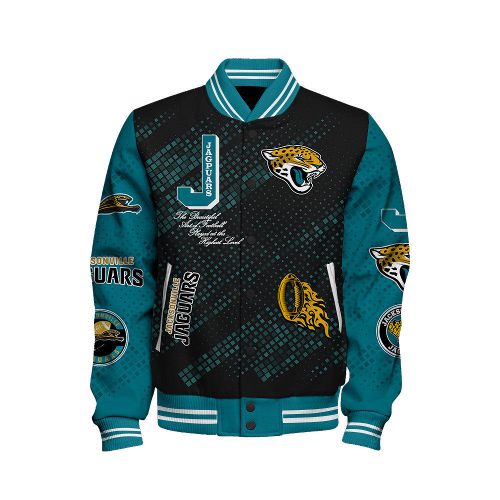Jacksonville Jaguars National Football League Pattern Varsity Jacket SH1 V3 - All-Over-Printed Jacket