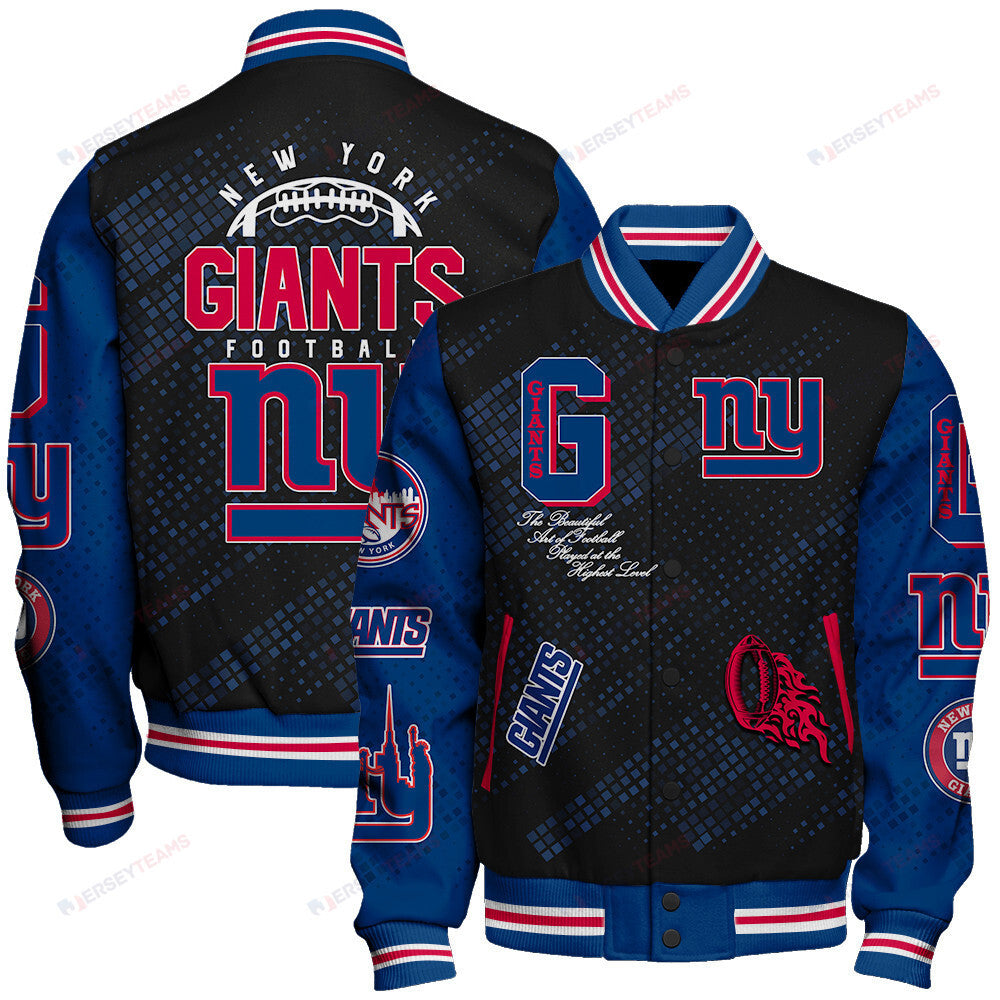 New York Giants National Football League Pattern Varsity Jacket SH1 V3 - All-Over-Printed Jacket