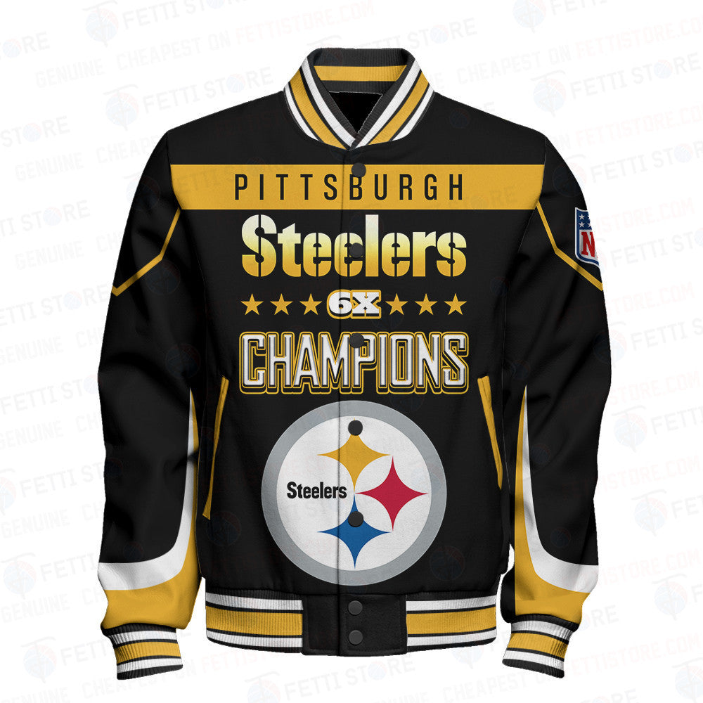 Pittsburgh Steelers 6X Super Bowl Champions Varsity Jacket - All-Over-Printed Jacket