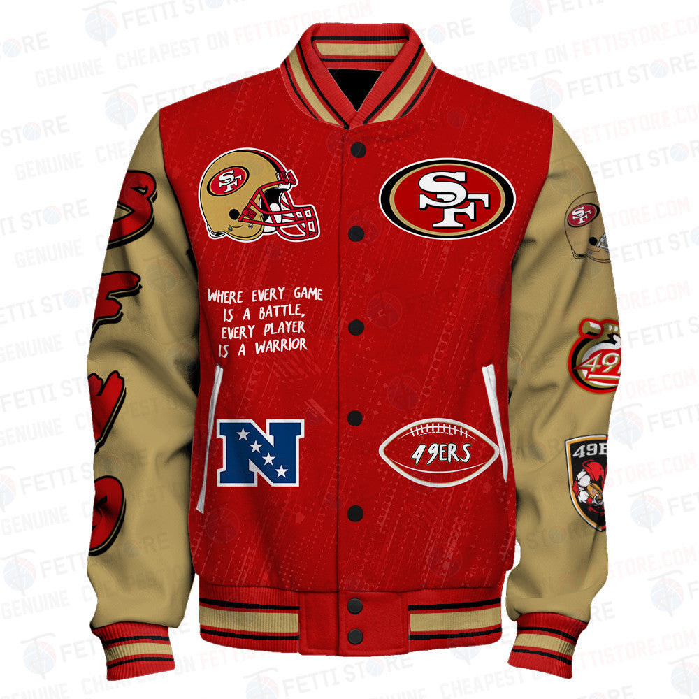 San Francisco 49ers National Football League Unisex Varsity Jacket SFAT V5 - All-Over-Printed Jacket
