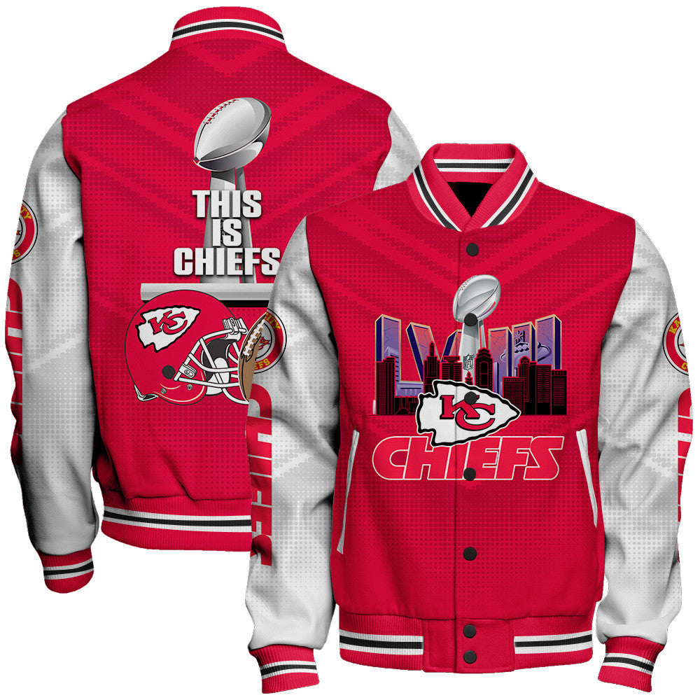 Kansas City Chiefs LVIII This Is Chiefs Varsity Jacket - All-Over-Printed Jacket